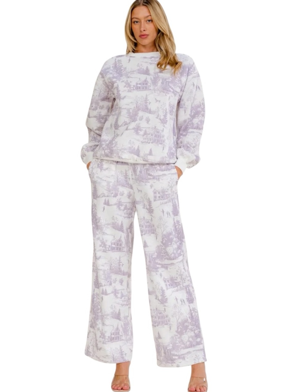 👑COMING SOON👑 NEW FRENCH TOILE PRINTED SET LAVENDER